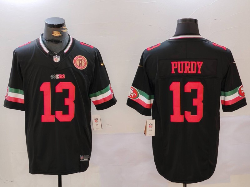 Men's Black San Francisco 49ers #13 Brock Purdy F.U.S.E. Mexico With Gate Bridge Patch Vapor Limited Stitched Football Jersey